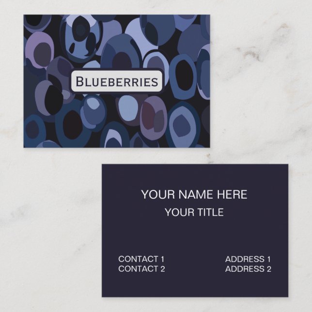Abstract Modern Blueberry Fruit Nutritionist Business Card (Front/Back)