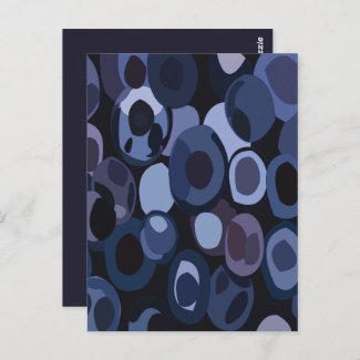 Abstract Modern Blueberry  Postcard