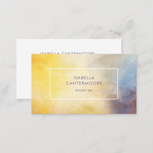 Abstract Modern Bright Yellow Purple Painting  Business Card