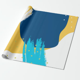 Abstract modern brushstrokes composition wrapping paper