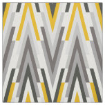 Abstract modern chevron pattern in yellow and gray fabric