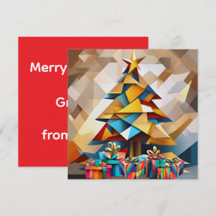 Abstract Modern Christmas Tree Flat Card