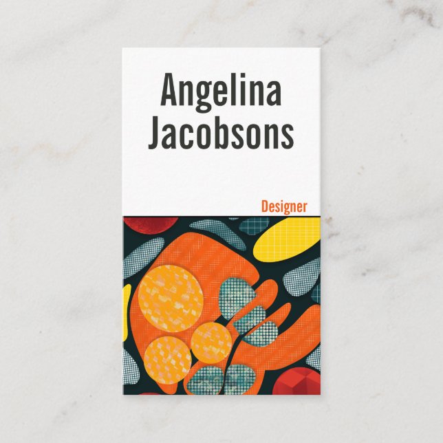 Abstract modern colorful bold typography  business card (Front)