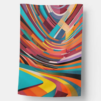Abstract Modern Colorful Bright Pattern Bold Art House Flag