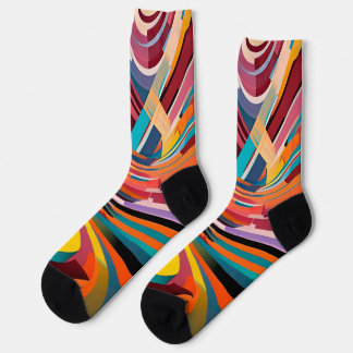 Abstract Modern Colorful Bright Pattern Bold Art Socks