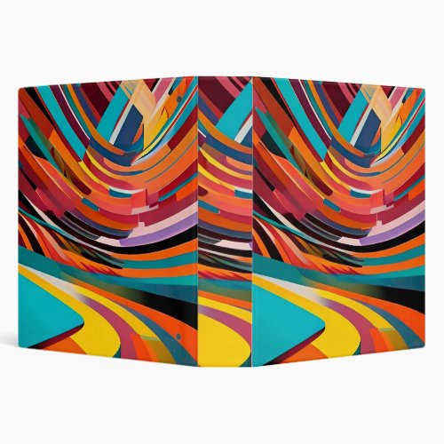 Abstract Modern Colorful Bright Pattern Bold Urban 3 Ring Binder