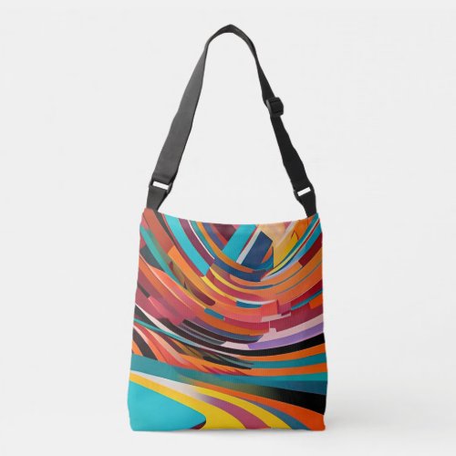 Abstract Modern Colorful Bright Pattern Bold Urban Crossbody Bag