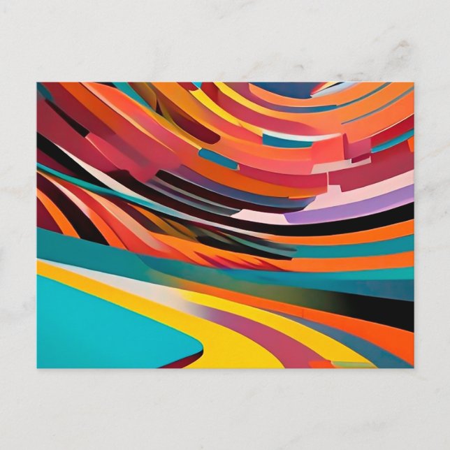Abstract Modern Colorful Bright Pattern Bold Urban Postcard (Front)