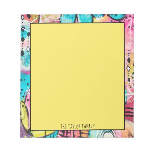 Abstract Modern Colorful Cute Whimsical Artistic Notepad