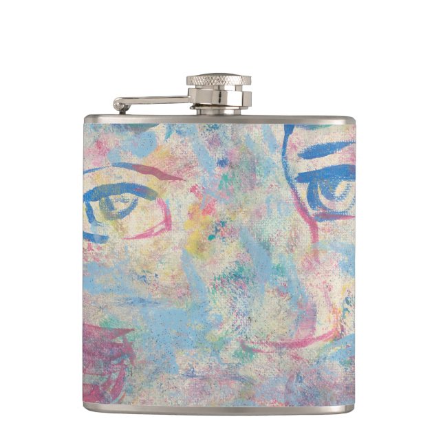Abstract Modern Colorful "Fancy Wrapped Flask (Front)