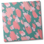 Abstract Modern Colorful Pattern Ceramic Tile<br><div class="desc">Pink Turquoise Abstract Artistic Colorful Pattern ceramic tile. The brushstroke pattern features a mix of calming yet vibrant hues with blush pink, flamingo pink, turquoise, and a tiny subtle hint of purple. For a playful and bold abstract artistic pattern. You can zoom the pattern in or out to change the...</div>