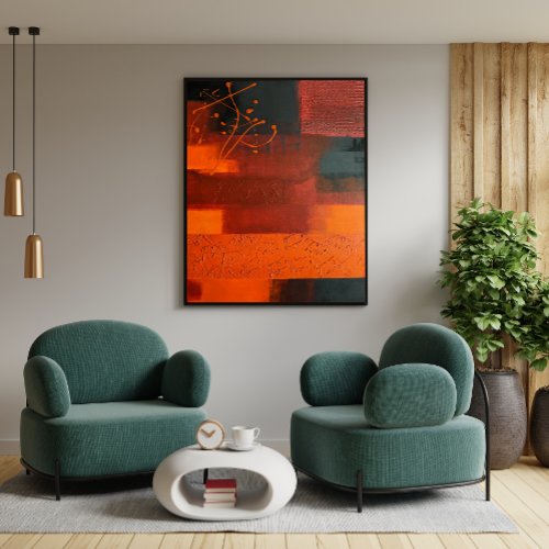 Abstract Modern Colorful Red and Orange Poster
