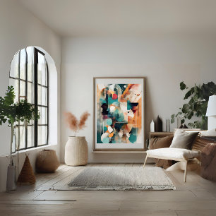 Abstract Modern Colorful Shapes Poster