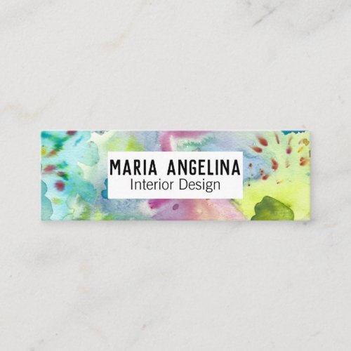 Abstract Modern COLORFUL Splashes Watercolor Mini Business Card