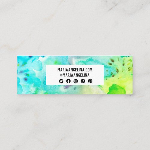 Abstract Modern Colorful Splashes Watercolor  Mini Business Card