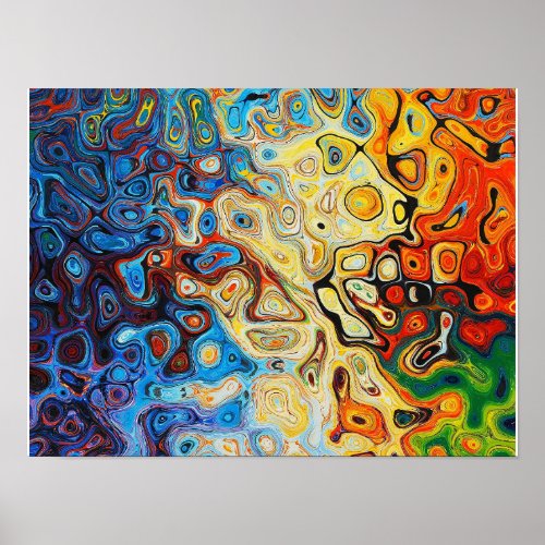 Abstract Modern Colorful Swirls Poster