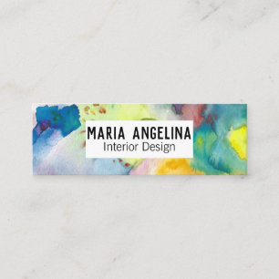 Abstract Modern COLORFUL Watercolor Mini Business Card