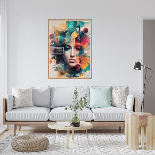 Abstract Modern Colorful Woman Poster