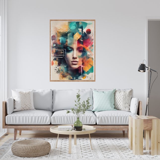 Abstract Modern Colorful Woman Poster (Abstract Modern Colorful Woman Poster)