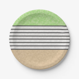 Abstract modern colors beige mint green white blac paper plates