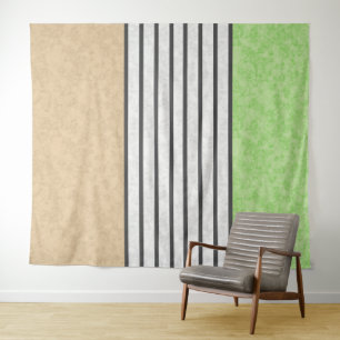 Abstract modern colors beige mint green white blac tapestry