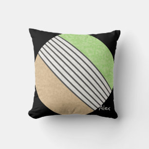 Abstract modern colors beige mint green white blac throw pillow