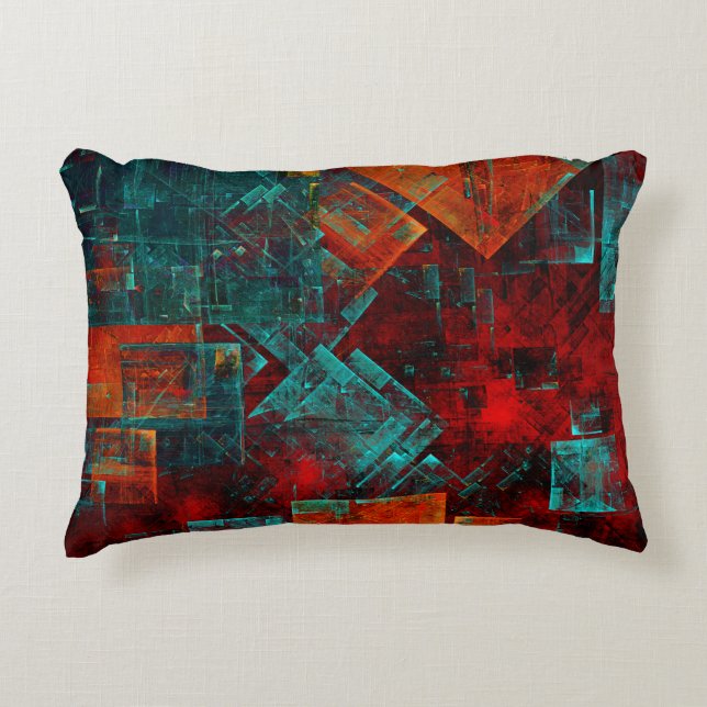 Abstract Modern Colourful Cool Artistic Pattern Accent Pillow (Front)