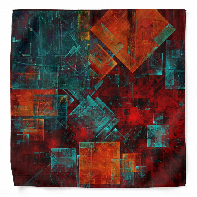 Abstract Modern Colourful Cool Artistic Pattern Bandana (Front)