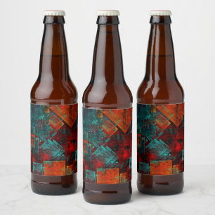 Abstract Modern Colourful Cool Artistic Pattern Beer Bottle Label