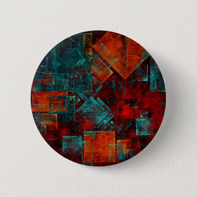 Abstract Modern Colourful Cool Artistic Pattern Button (Front)