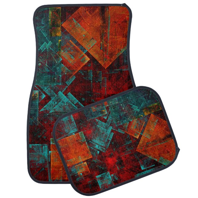 Abstract Modern Colourful Cool Artistic Pattern Car Floor Mat (Set)