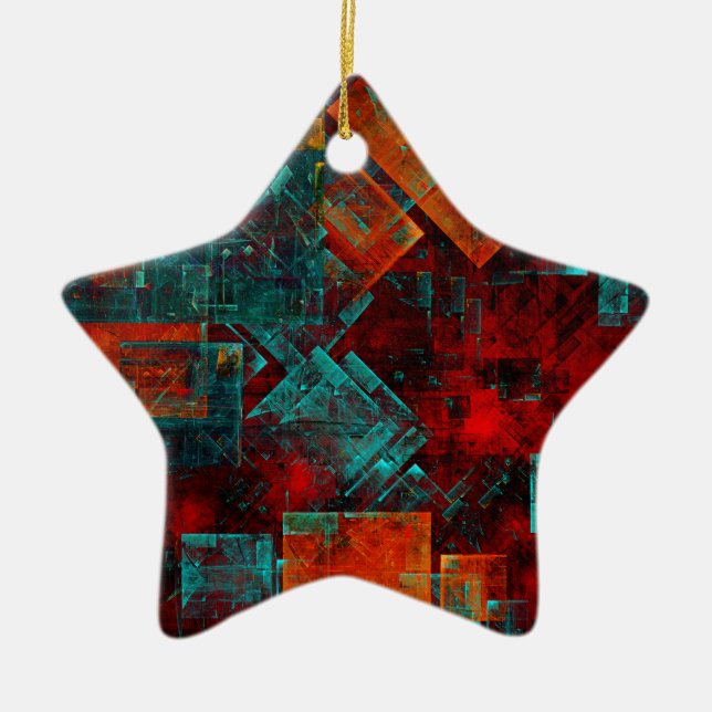 Abstract Modern Colourful Cool Artistic Pattern Ceramic Ornament (Front)
