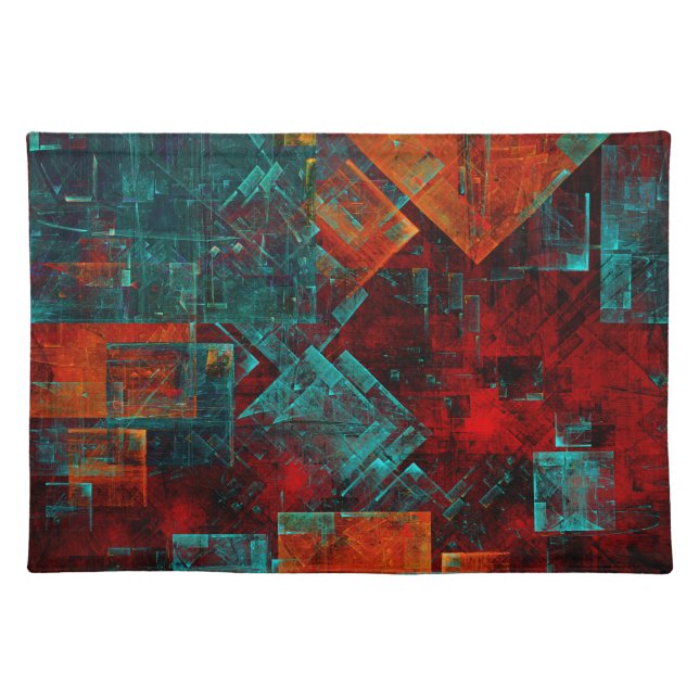 Abstract Modern Colourful Cool Artistic Pattern Cloth Placemat (Front)