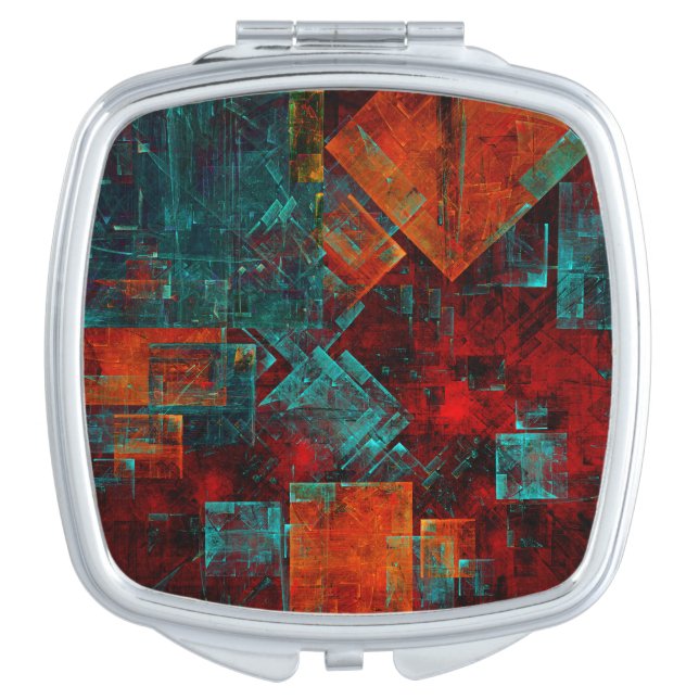 Abstract Modern Colourful Cool Artistic Pattern Compact Mirror (Front)