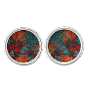 Abstract Modern Colourful Cool Artistic Pattern Cufflinks