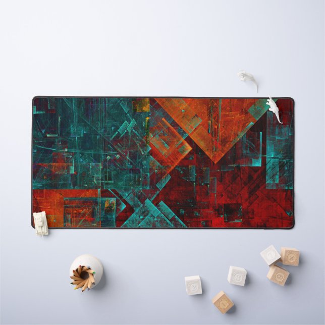 Abstract Modern Colourful Cool Artistic Pattern Desk Mat (Kids Table)