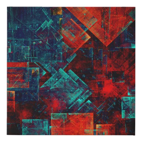 Abstract Modern Colourful Cool Artistic Pattern Faux Canvas Print