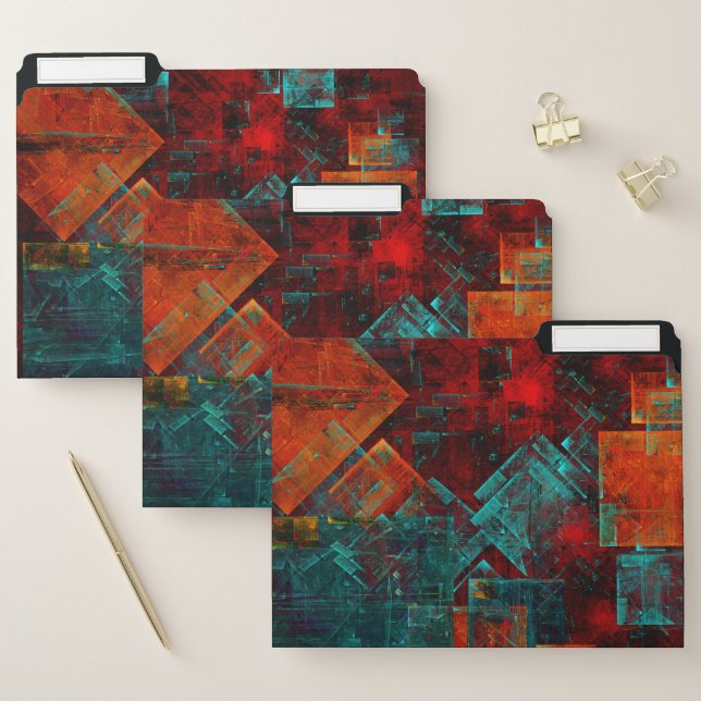 Abstract Modern Colourful Cool Artistic Pattern File Folder (Set)