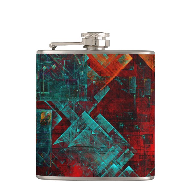 Abstract Modern Colourful Cool Artistic Pattern Flask (Front)