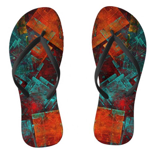 Abstract Modern Colourful Cool Artistic Pattern Flip Flops