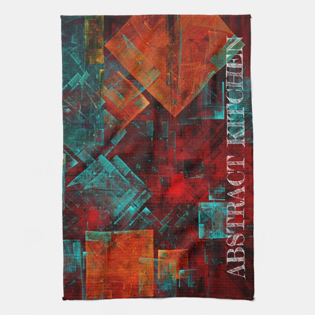 Abstract Modern Colourful Cool Artistic Pattern Kitchen Towel (Vertical)