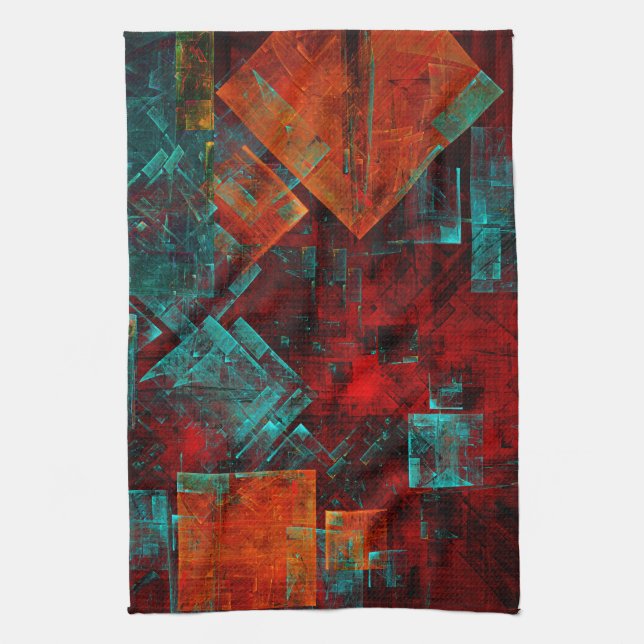 Abstract Modern Colourful Cool Artistic Pattern Kitchen Towel (Vertical)