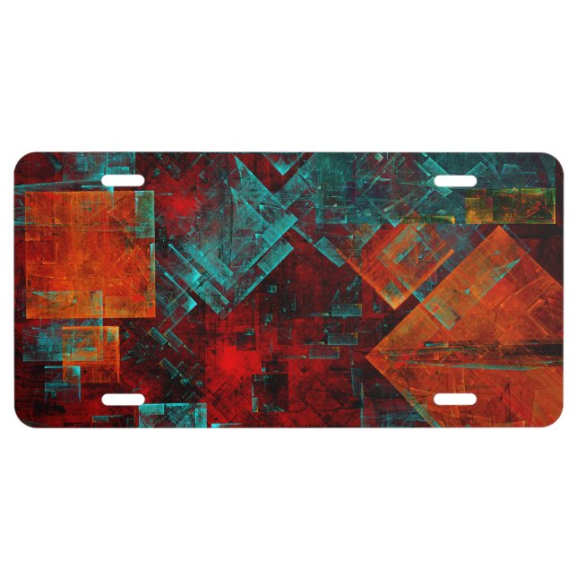 Abstract Modern Colourful Cool Artistic Pattern License Plate (Front)