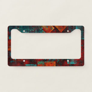Abstract Modern Colourful Cool Artistic Pattern License Plate Frame