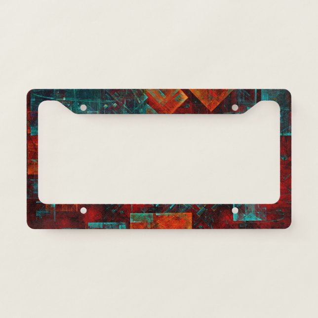 Abstract Modern Colourful Cool Artistic Pattern License Plate Frame (Front)
