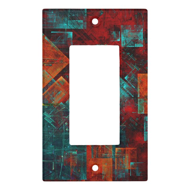 Abstract Modern Colourful Cool Artistic Pattern Light Switch Cover (Front)