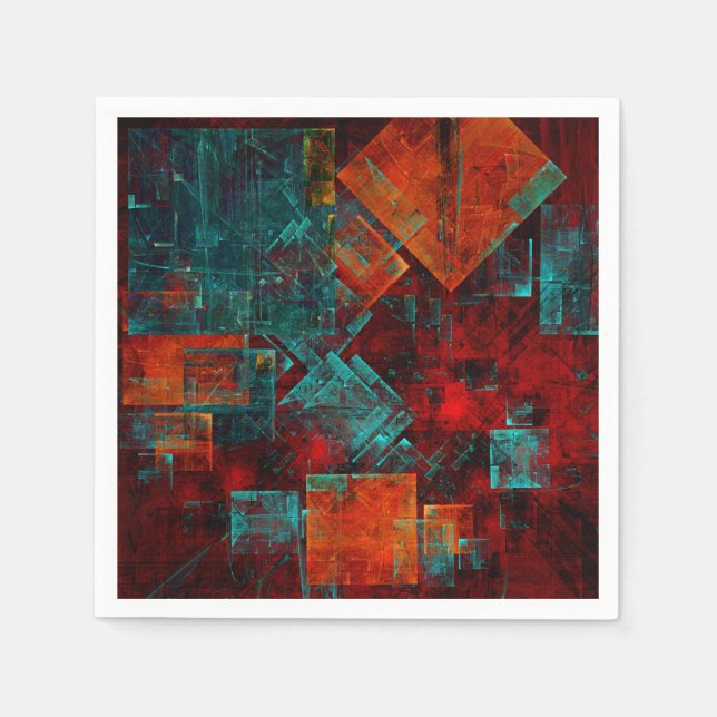 Abstract Modern Colourful Cool Artistic Pattern Napkins (Front)