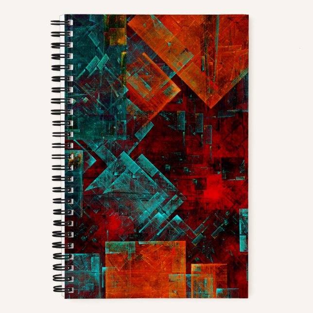 Abstract Modern Colourful Cool Artistic Pattern Notebook (Front)