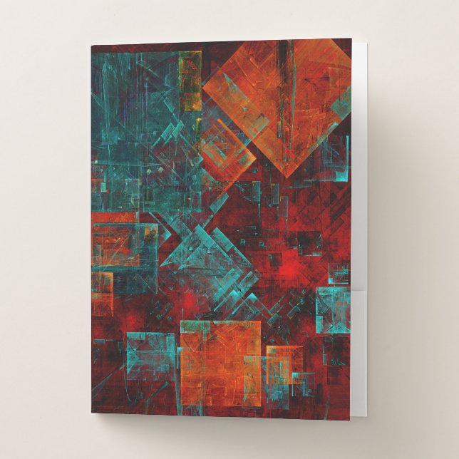 Abstract Modern Colourful Cool Artistic Pattern Pocket Folder (Front)
