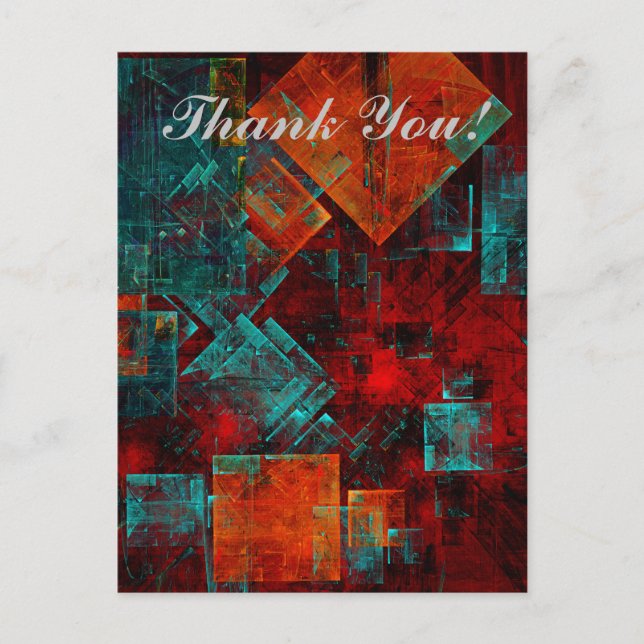 Abstract Modern Colourful Cool Artistic Pattern Postcard (Front)